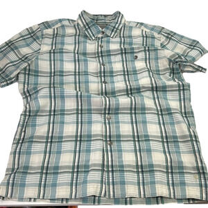 Royal Robbins Men's Short Sleeve Medium Green Plaid Shirt